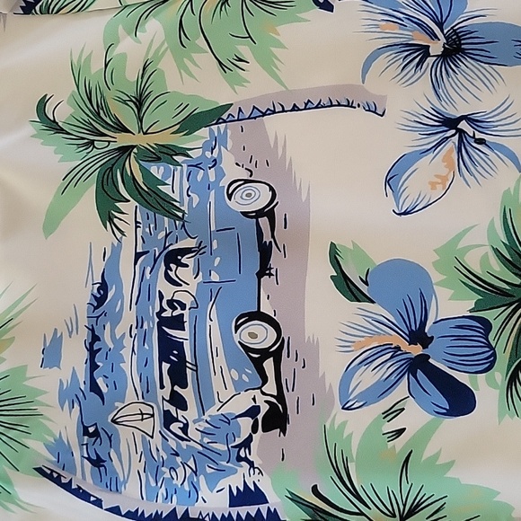 NWOT Tropical Hawaiian Havana Print Summer Tourist Button-down Shirt - Picture 4 of 7